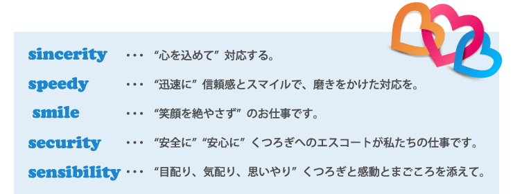 sincerity | speedy | smile | security | sensibility