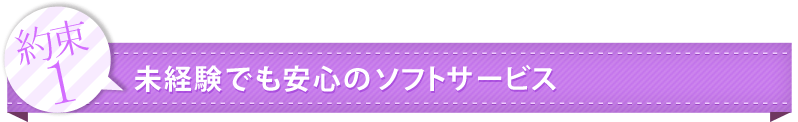 約束1：未経験でも安心のソフトサービス