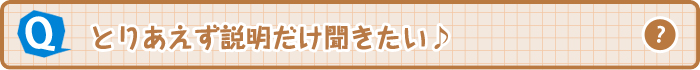 とりあえず説明だけ聞きたい♪